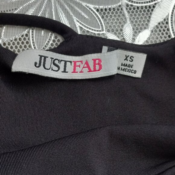 NWT JustFab Textured Faux Wrap Dress XS Open Back w/ Gold Metal Detail SEXY! - Picture 9 of 11